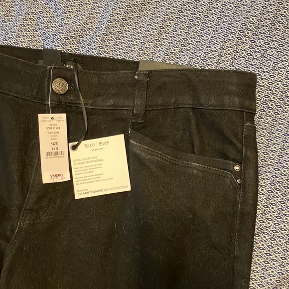 NWT WHBM Women Skinny Flare 14R Black Jean. The Saint Honore’ Jean Collection - Picture 2 of 8